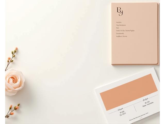 Elegant branding elements, featuring logo, color palette, and typography samples laid out professionally on a modern workspace.