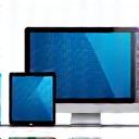 Responsive design icon, showing a browser window on a phone and tablet