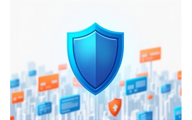 Graphic illustration of a shield icon over various payment method icons like credit cards, PayPal, and Apple Pay, signifying secure transactions.
