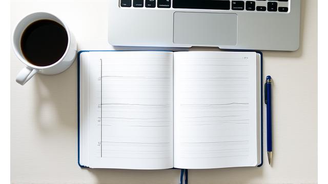 Checklist on a clipboard with a laptop and pen