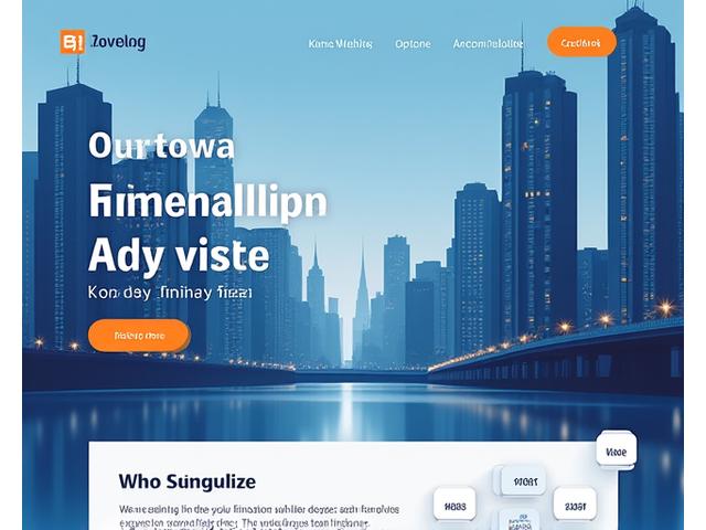 Sleek corporate website design for a financial advisory firm, emphasizing trust and professionalism with secure client portals.