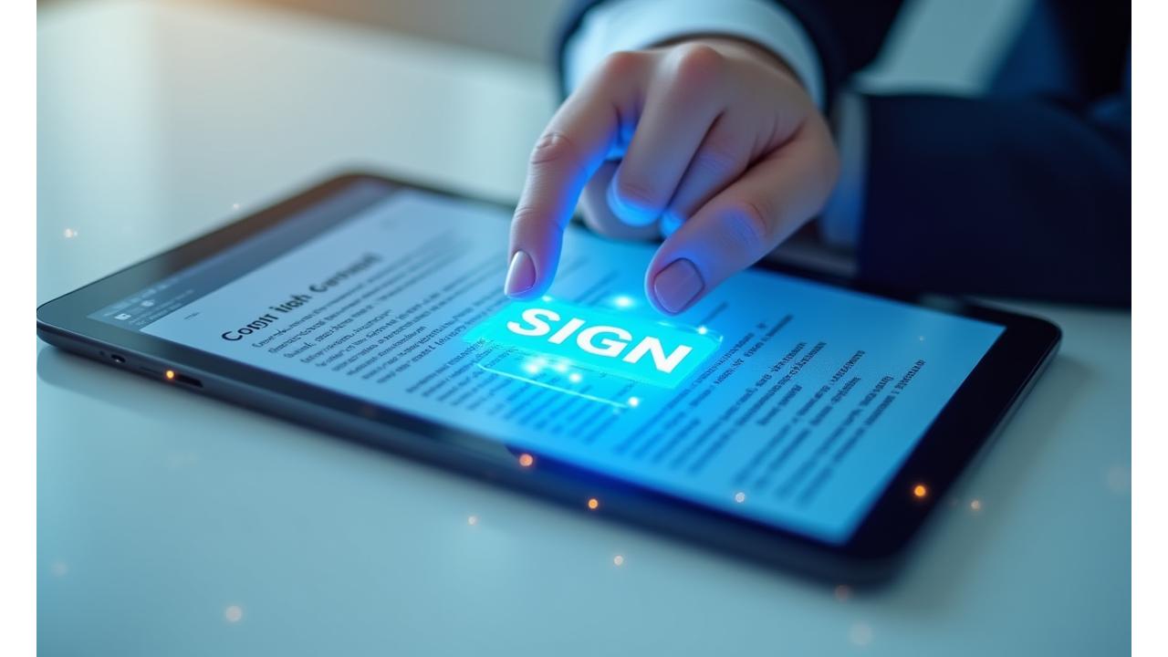 Digital contract and handshake symbolizing clear terms and agreement for web services