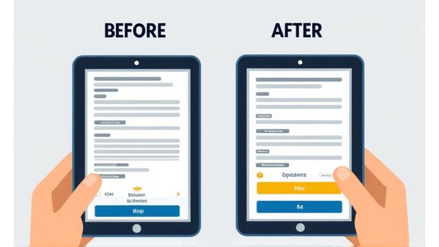 Before and After comparison of a B2B lead generation form, showing a streamlined and user-friendly 'after' version.