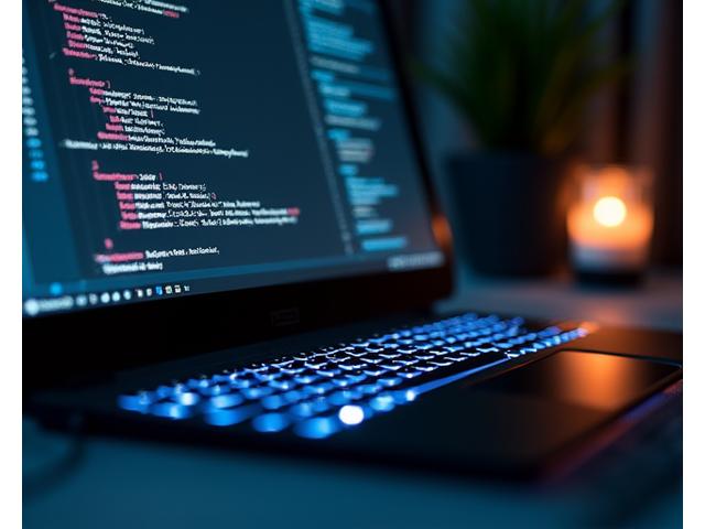 Developer's screen displaying modern front-end code with frameworks like React or Vue.js.